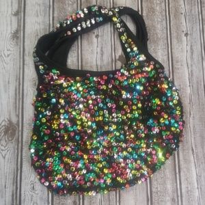 Vintage 80's Sequined Satchel Purse